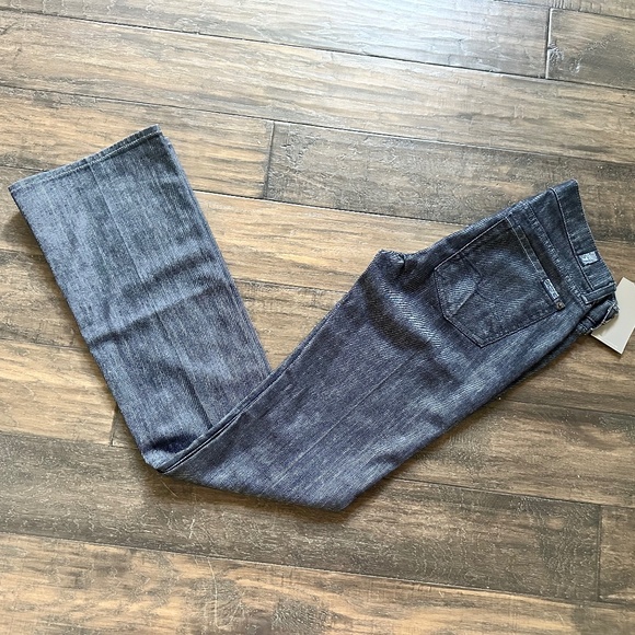 7 FOR ALL MANKIND Sleek Deep Blue Lowrise Flare Sz 27 NWT!! - Picture 3 of 3